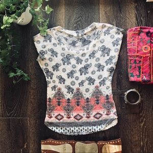 Women’s Tribal Elephant Knit Top